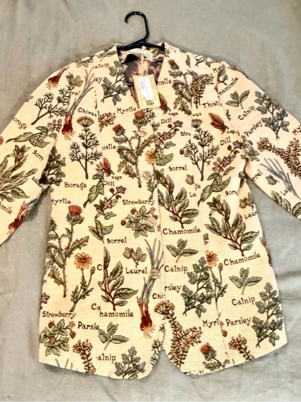 1990s Botanical Mint Condition Tapestry Blazer - Picture 9 of 14